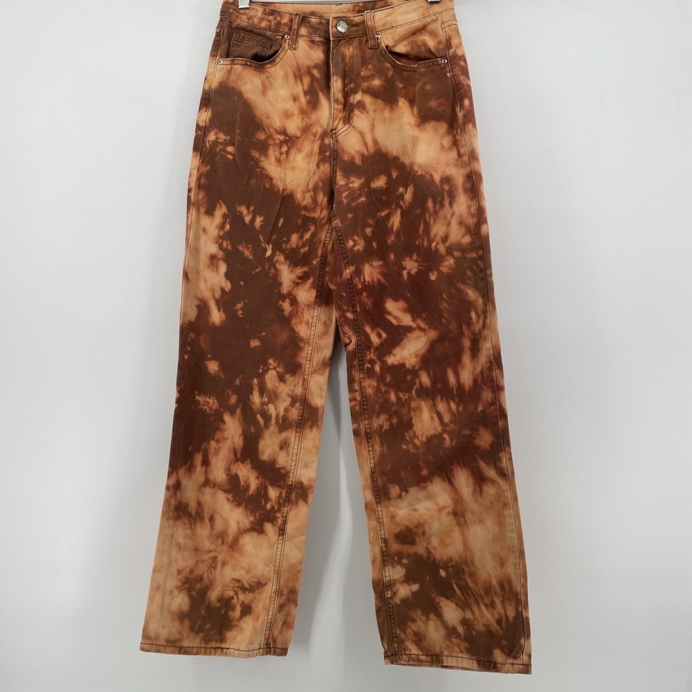Shein Baggy Tie Dyed Jeans Women's Small Relaxed Grunge Festival High Rise